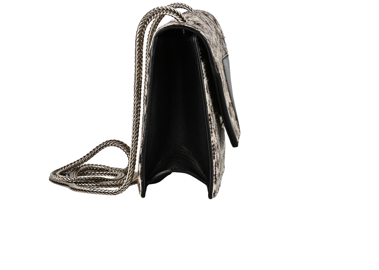 Betty, &pound;450, Handbags, Black/White, Pony / Calfhair, Side view